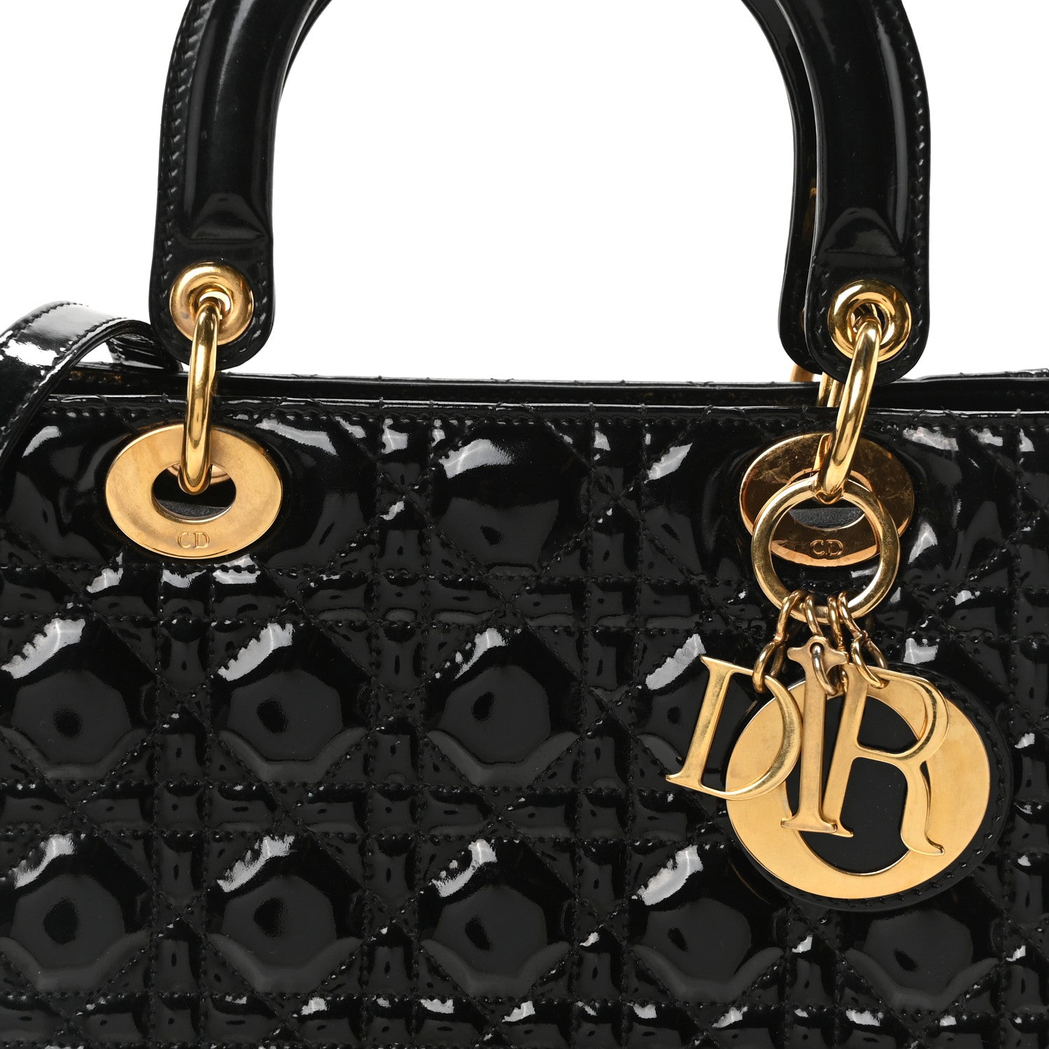 Christian Dior Patent Cannage Medium Lady Dior Black 8 of 10