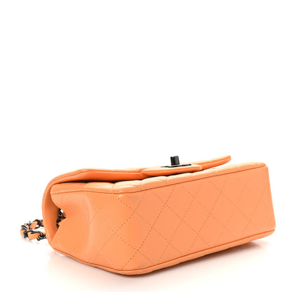 Chanel Lambskin Quilted Mini Rectangular Flap Orange 4 of 11
