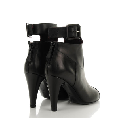 Chanel Calfskin Patent CC Cap Toe Short Boots 36 Black 4 of 7