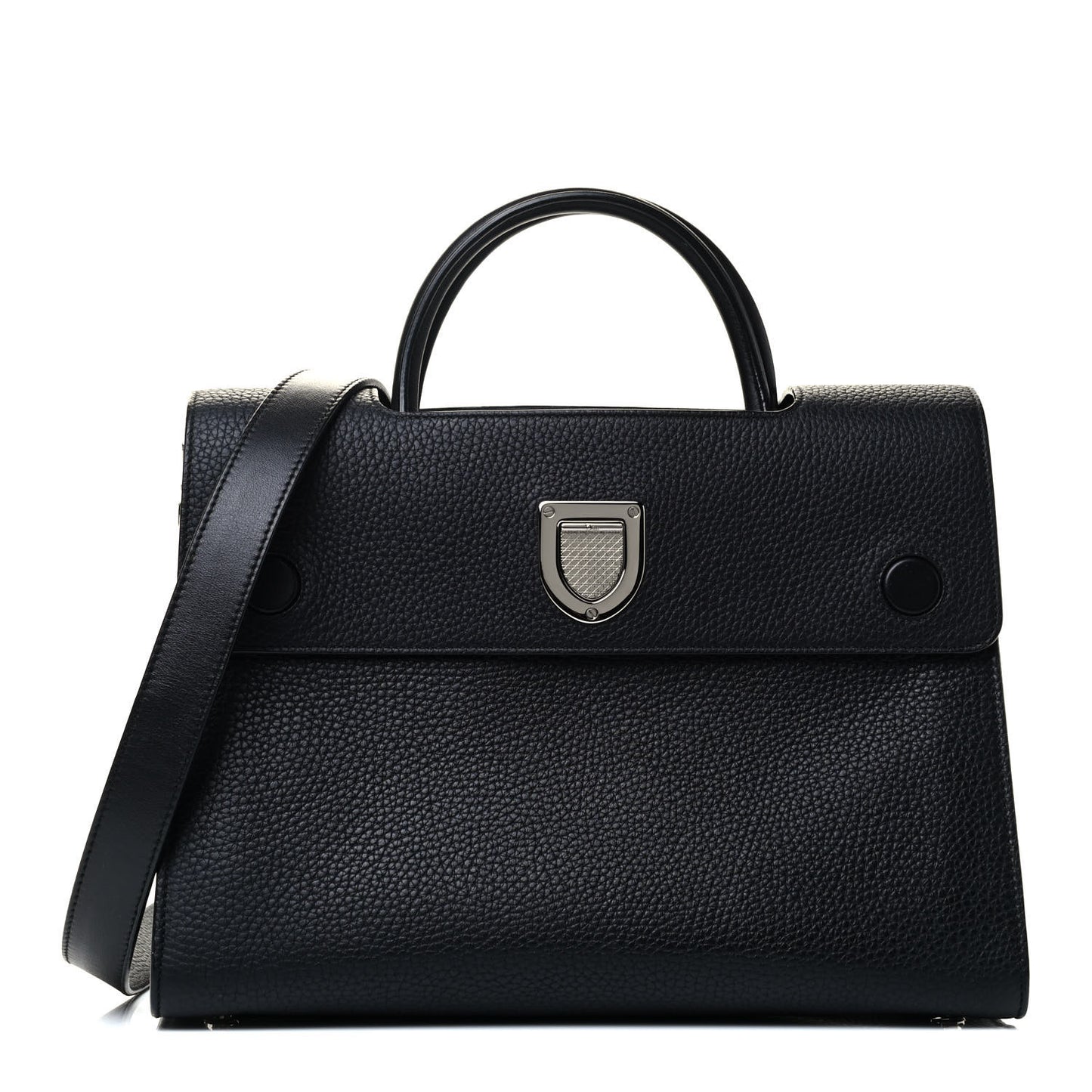 Grained Calfskin Medium Diorever Flap Black