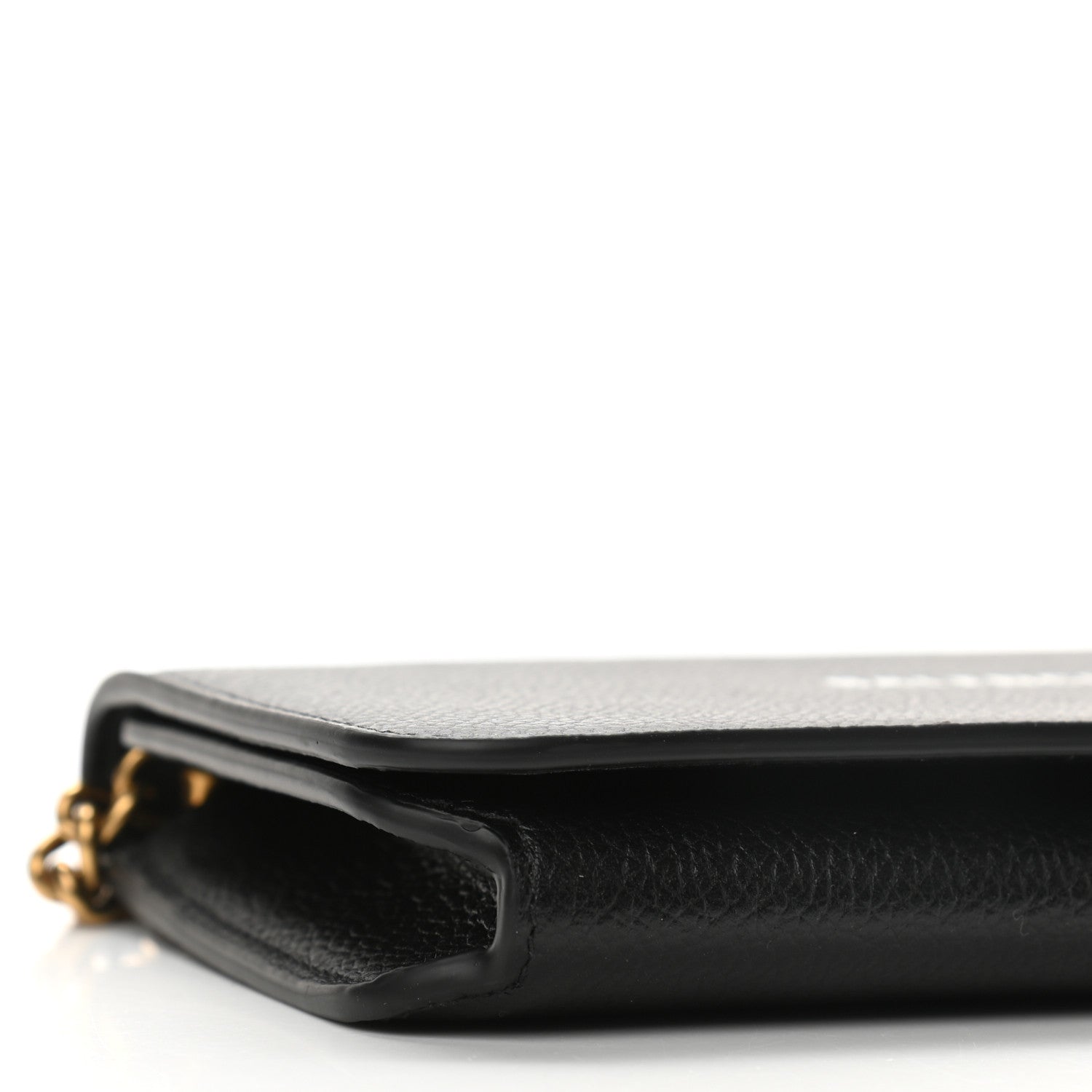 Balenciaga Grained Calfskin Logo Cash Phone Holder Wallet On Chain Black White 17 of 18