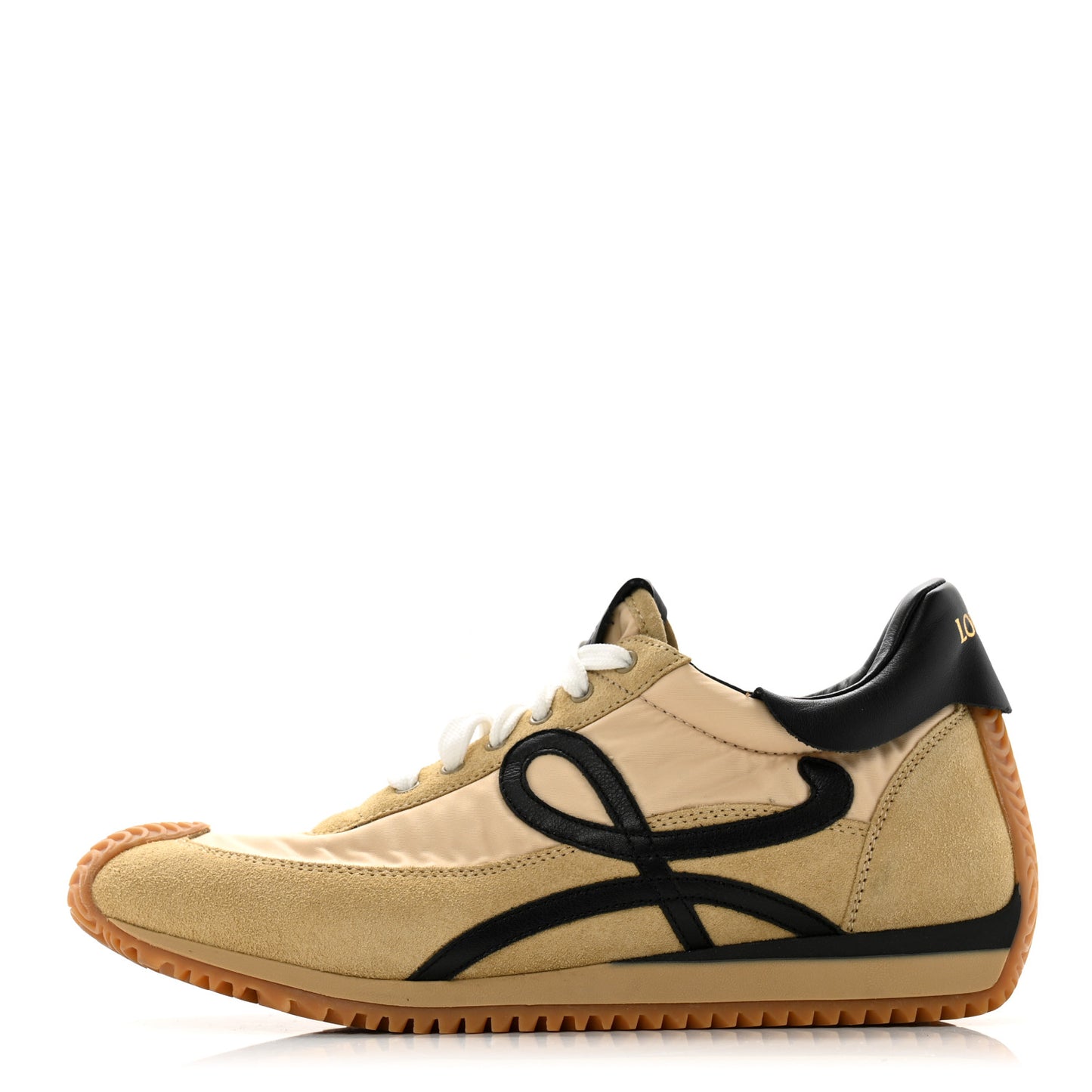 Nylon Suede Flow Runner Sneakers 40 Gold Black
