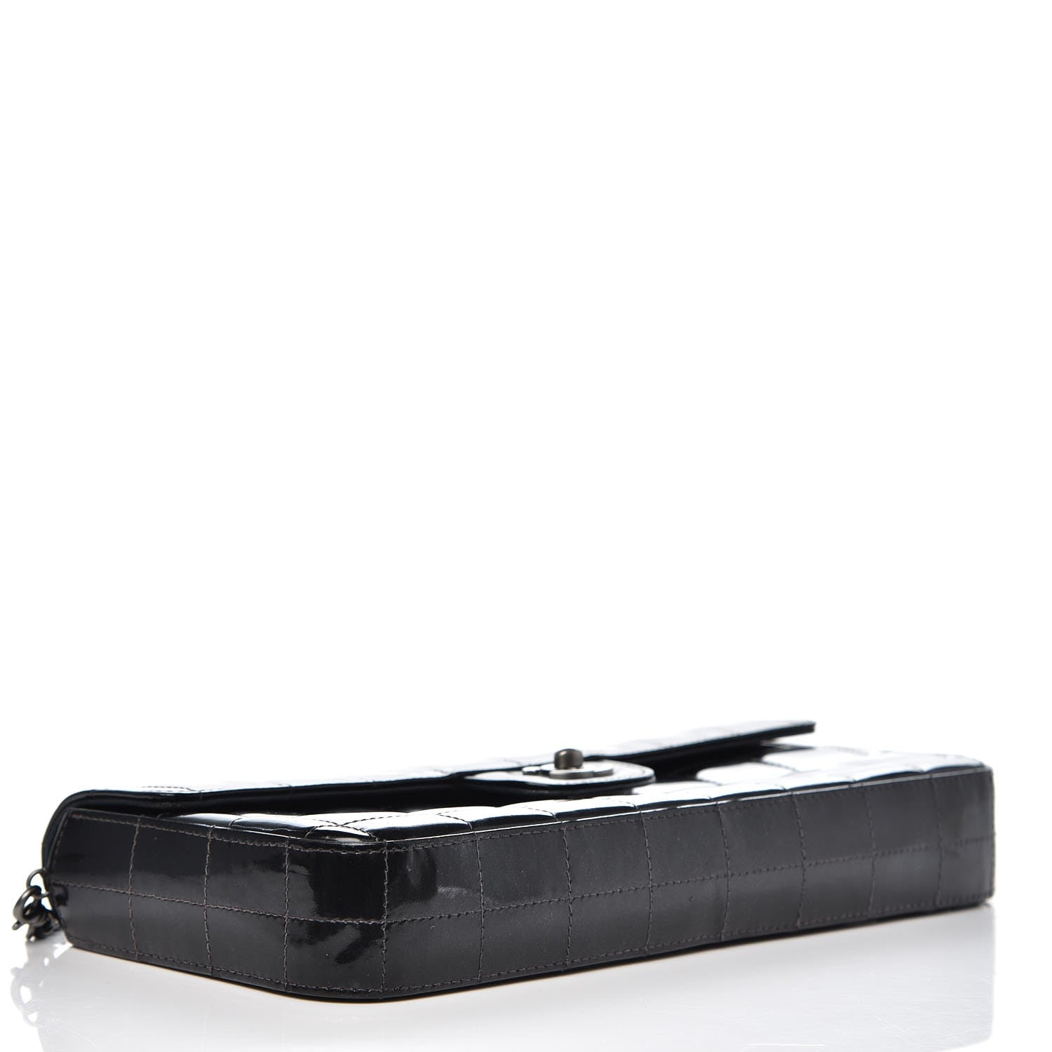 Chanel Patent Quilted East West Chocolate Bar Flap Black 4 of 8