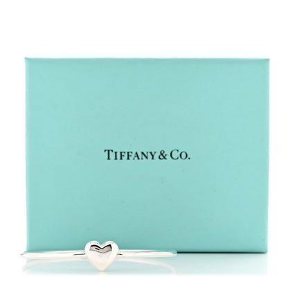 Tiffany Sterling Silver Puffy Heart Bangle Bracelet 5 of 5
