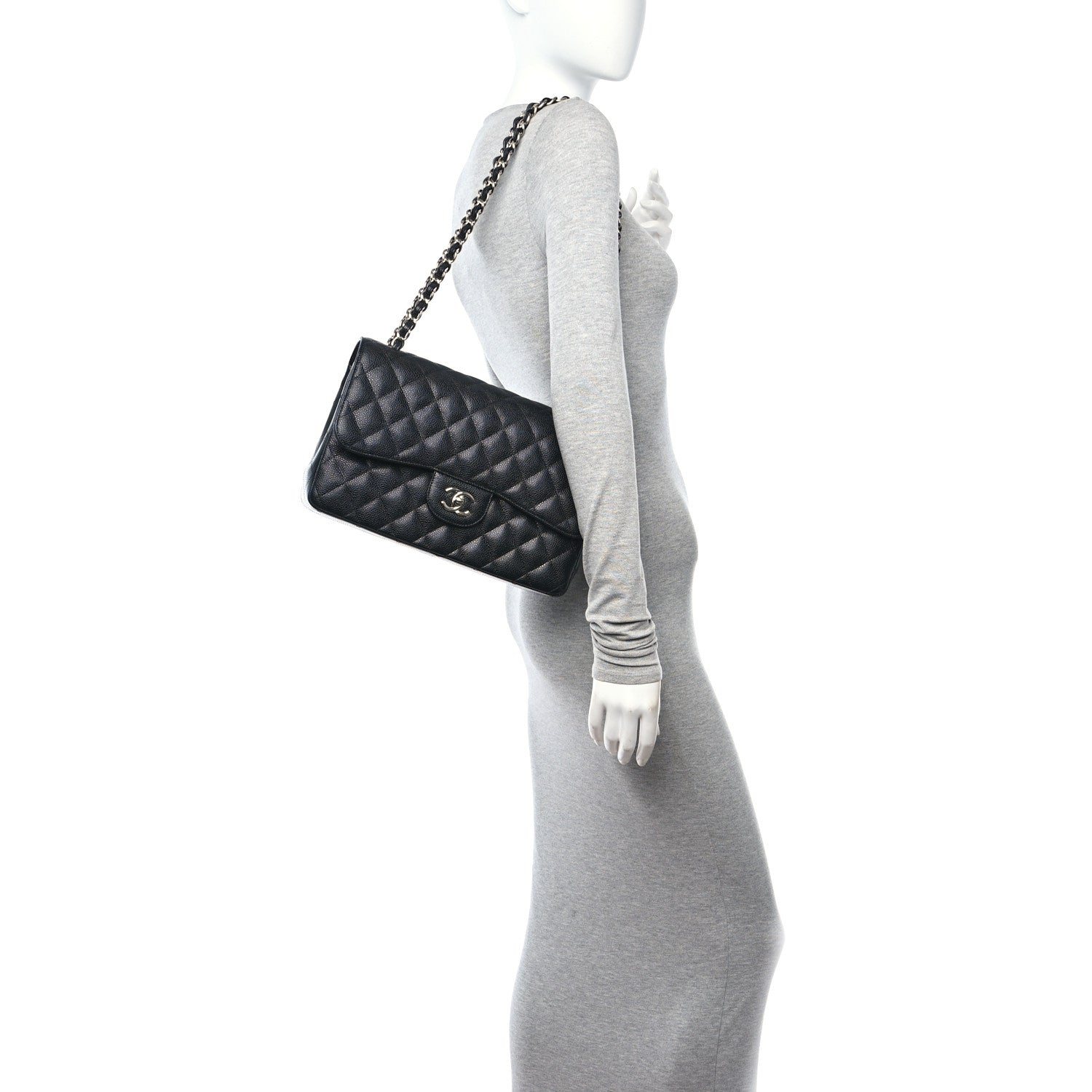 Chanel Caviar Quilted Jumbo Double Flap Black 2 of 12