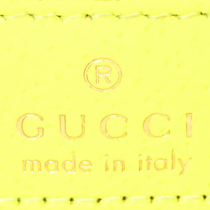 Gucci GG Supreme Monogram Textured Dollar Calfskin Web Ophidia Wristlet Shoulder Bag Beige Ebony Fluo Yellow 6 of 10