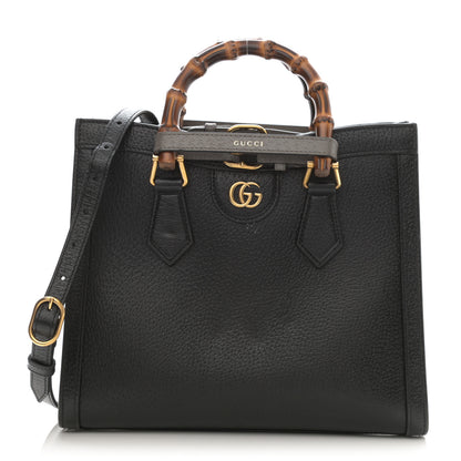 Gucci Textured Dollar Calfskin Web Small Diana Tote Bag Black Dusty Grey 1 of 13
