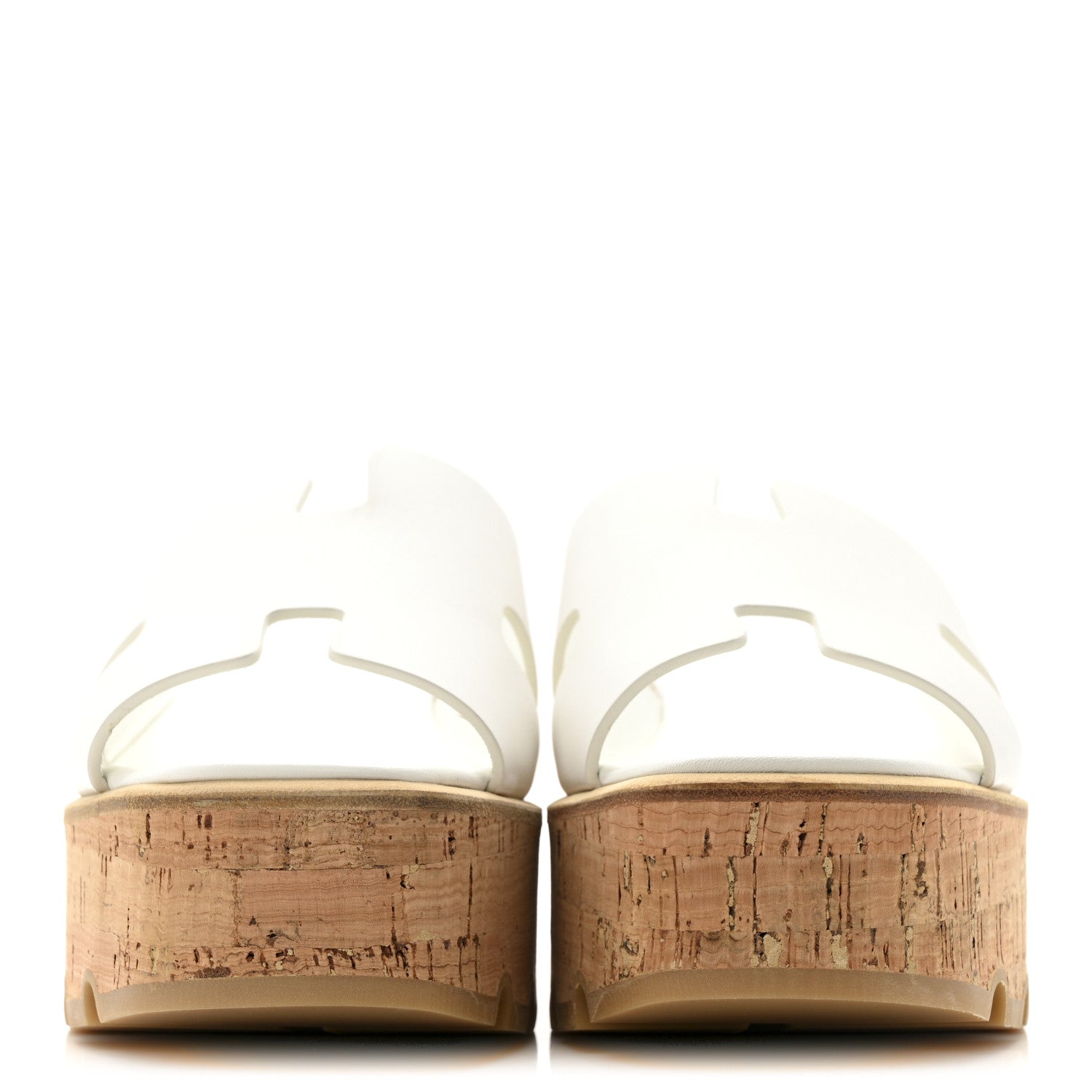 Hermes Calfskin Cork Eze 30 Sandals 39 White 3 of 10