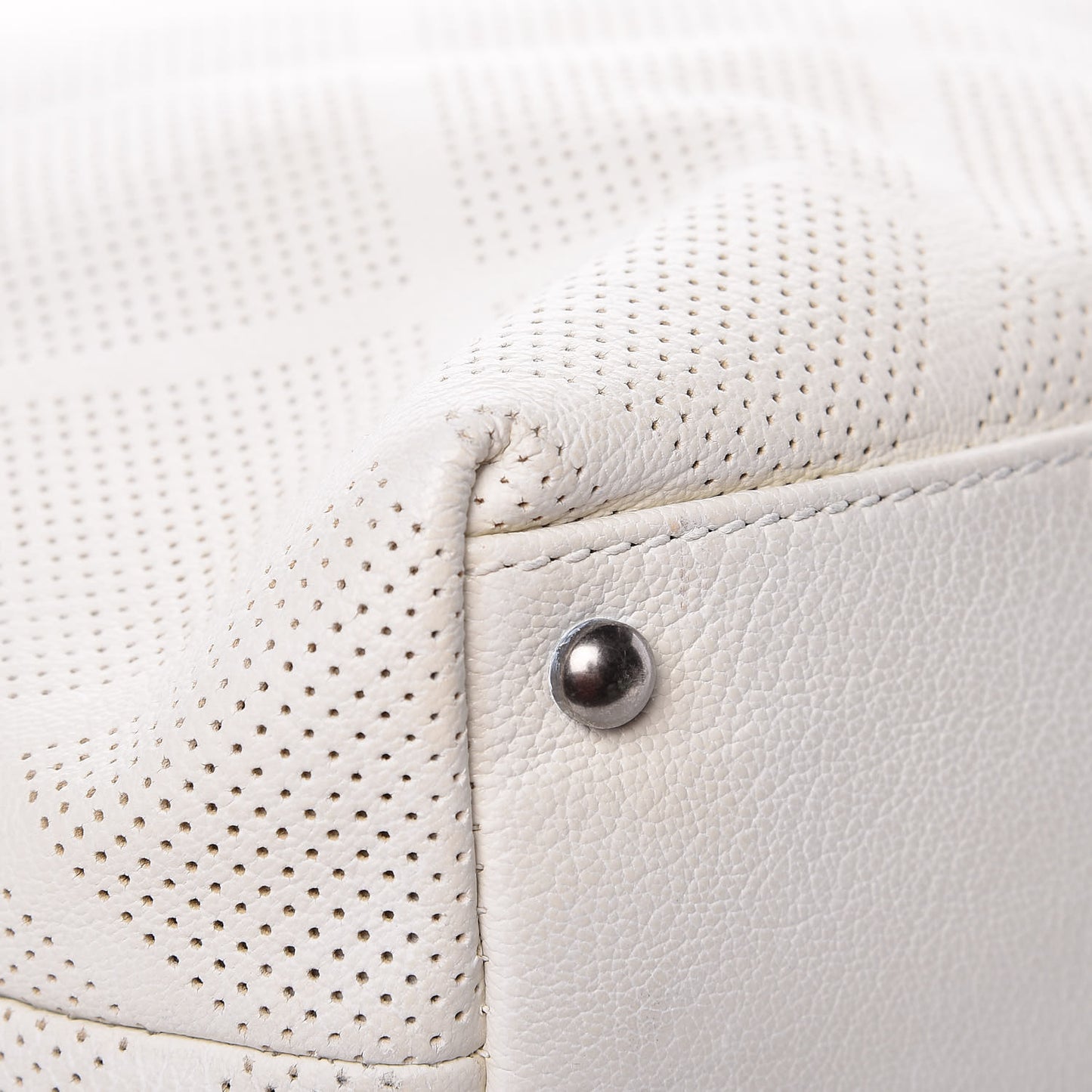 Goatskin Perforated Large CC Tote White