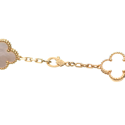 Van Cleef & Arpels 18K Yellow Gold Mother of Pearl 20 Motifs Vintage Alhambra Necklace 4 of 5