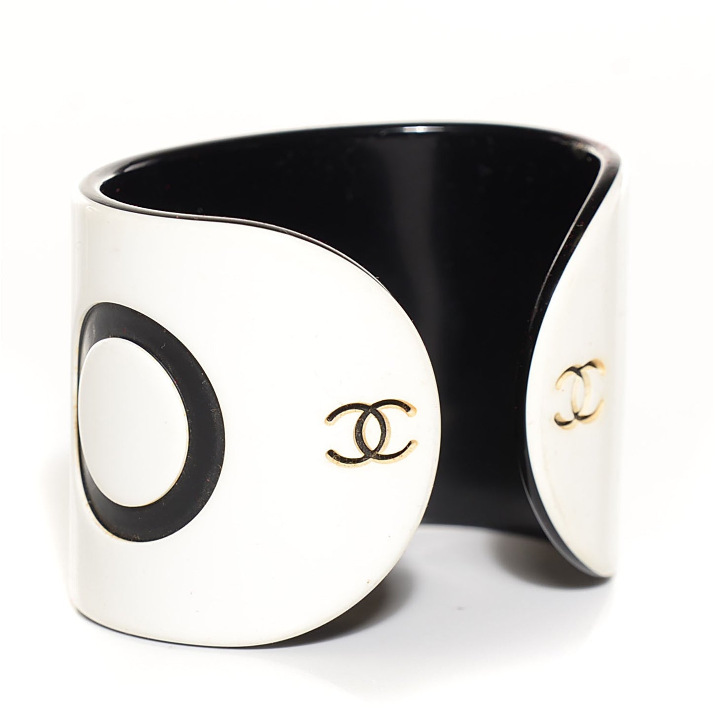 Resin Coco Wide Cuff White Black