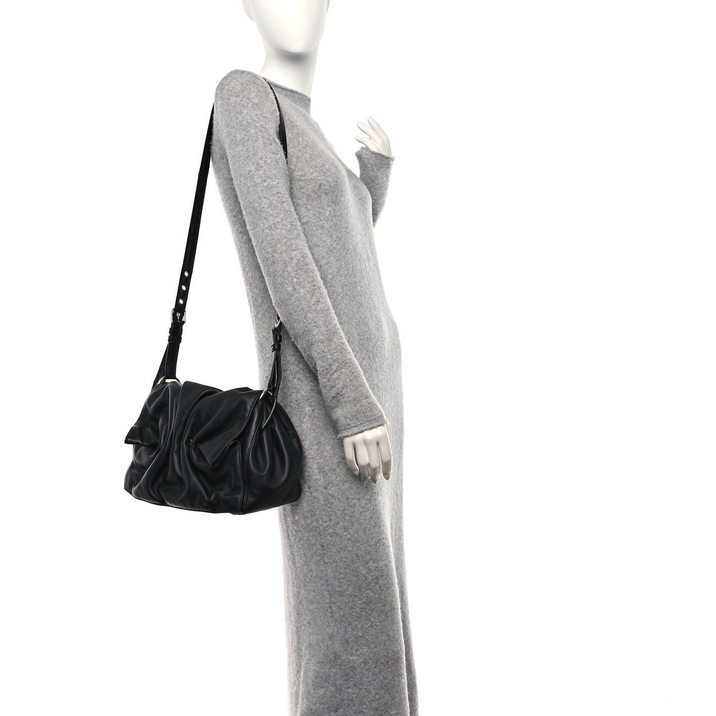 Smooth Calfskin Bloomy Crossbody Bag Black