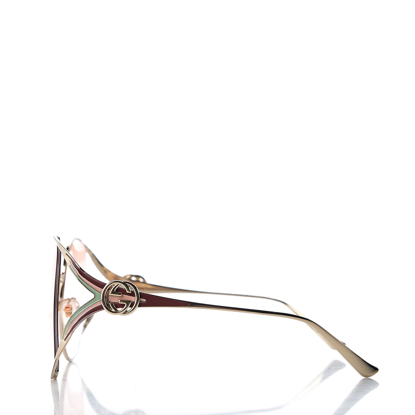 Metal Oversized Round Frame GG0225S Sunglasses Gold