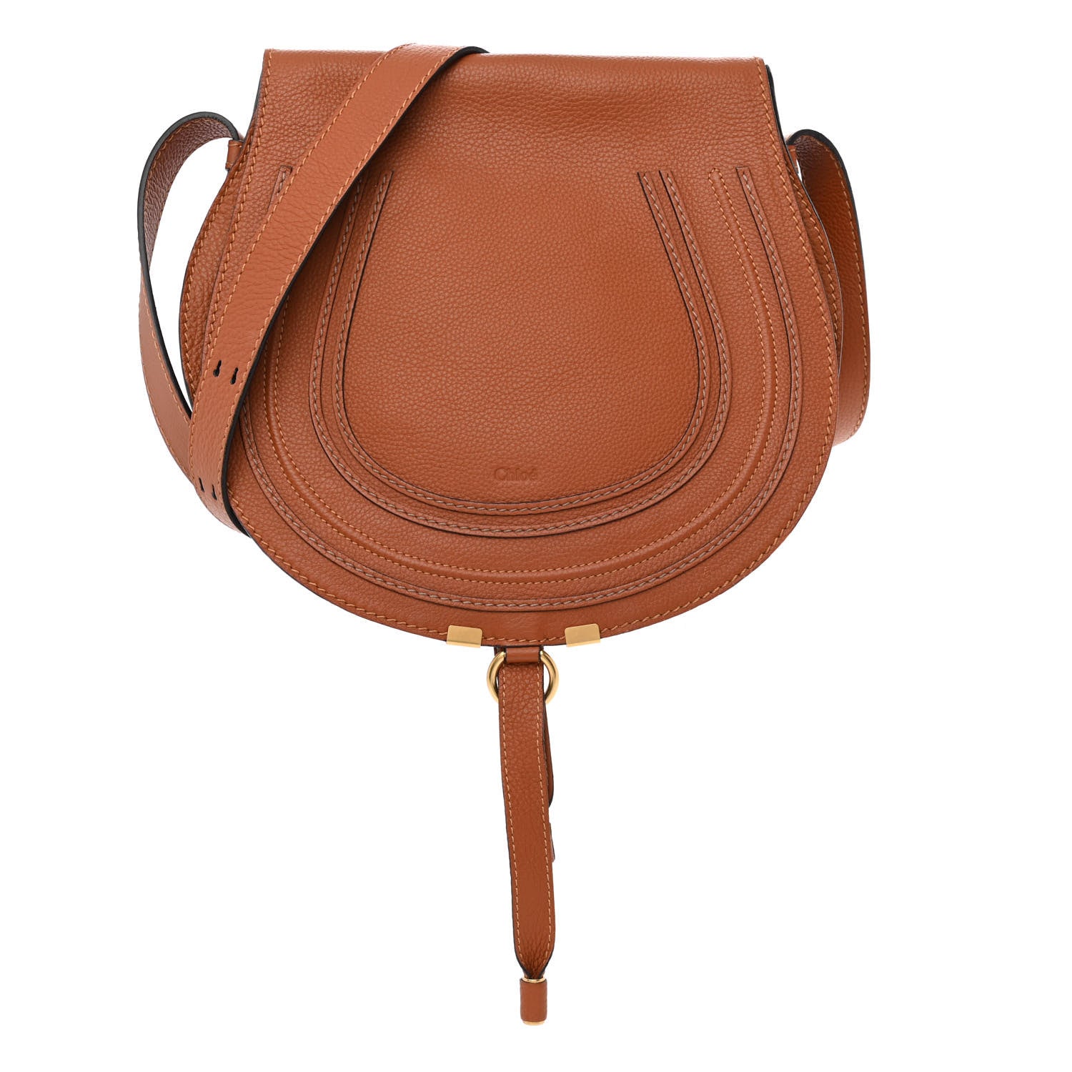 Chloe Calfskin Medium Marcie Round Crossbody Bag Tan 1 of 13