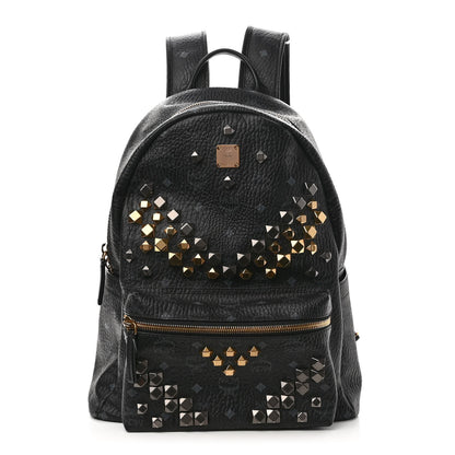 MCM Visetos Studded Medium Stark M Backpack Black 1 of 12