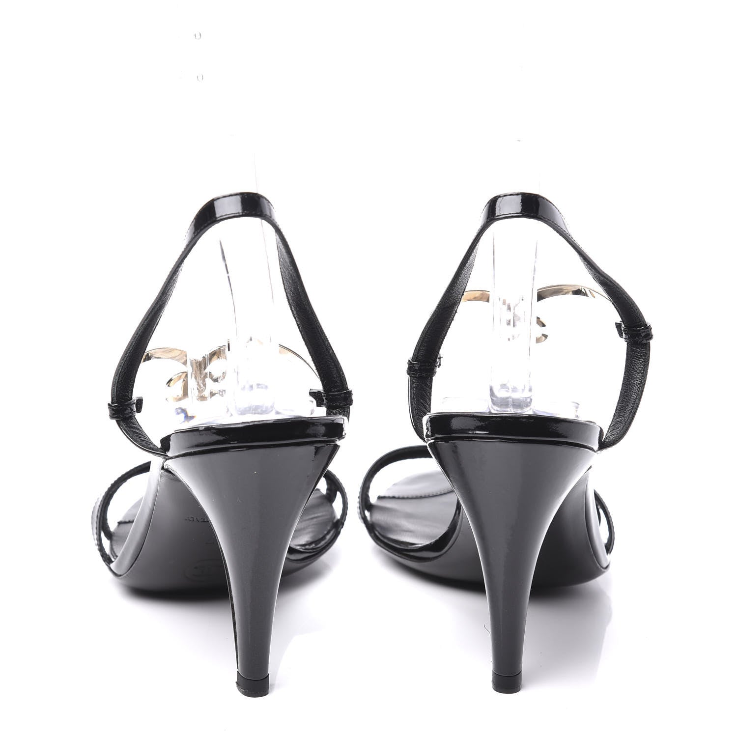 Chanel Patent CC Sandals 37 Black Gold 7 of 9