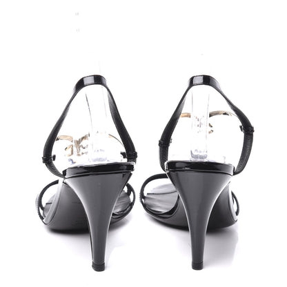 Chanel Patent CC Sandals 37 Black Gold 7 of 9