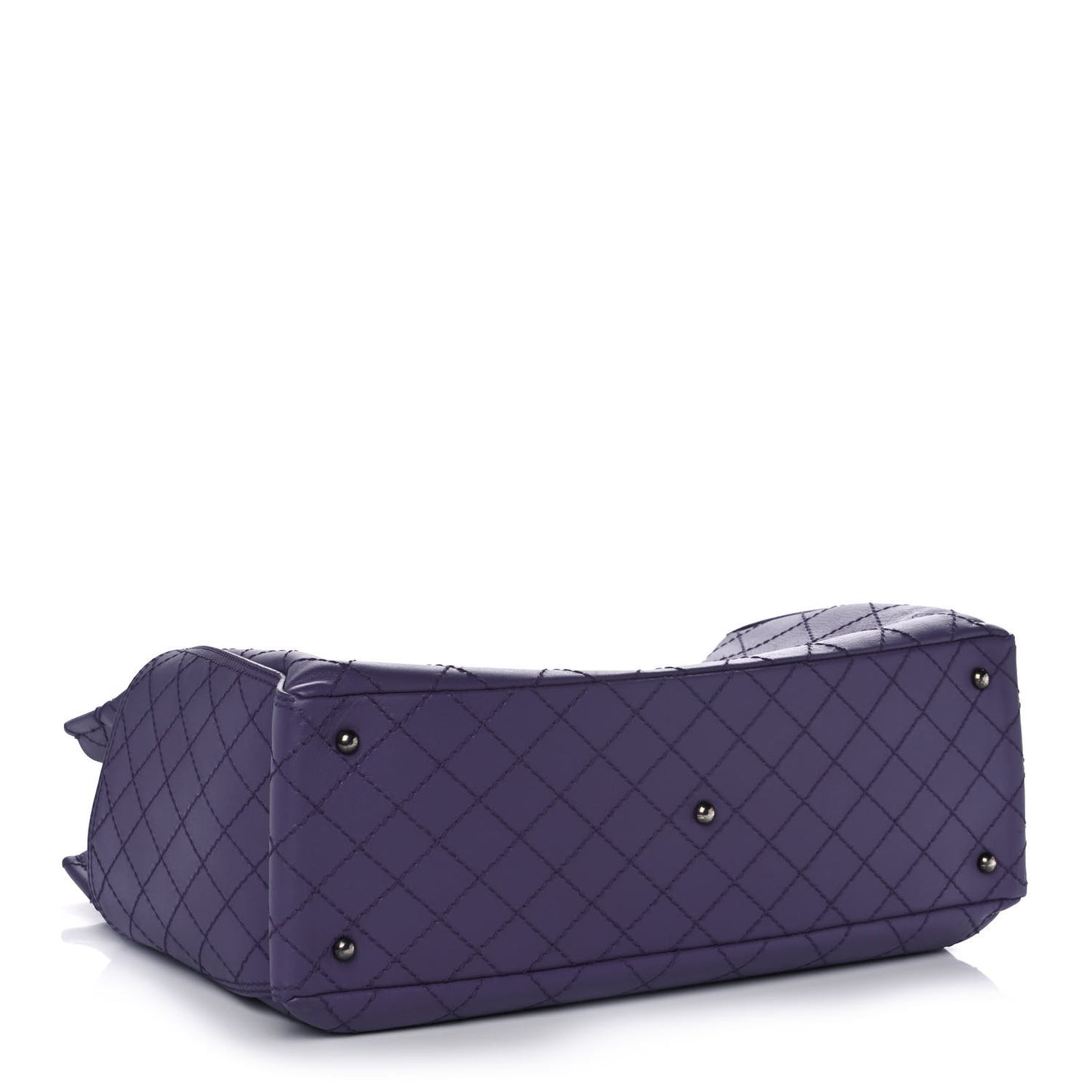 Calfskin CC Pocket Tote Purple
