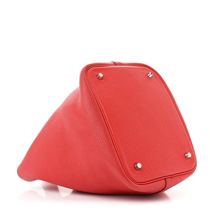 Hermes Taurillon Clemence Picotin Lock 22 MM Rouge Pivoine 4 of 10
