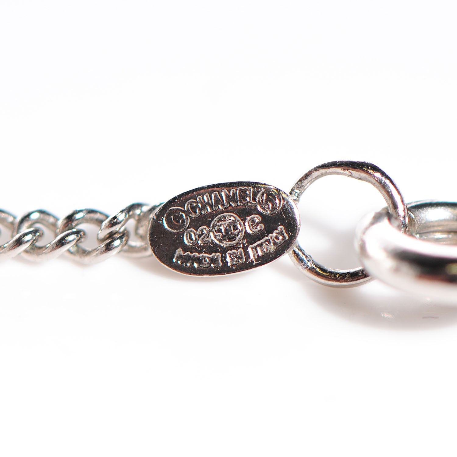 Chanel Enamel CC Necklace White 3 of 4