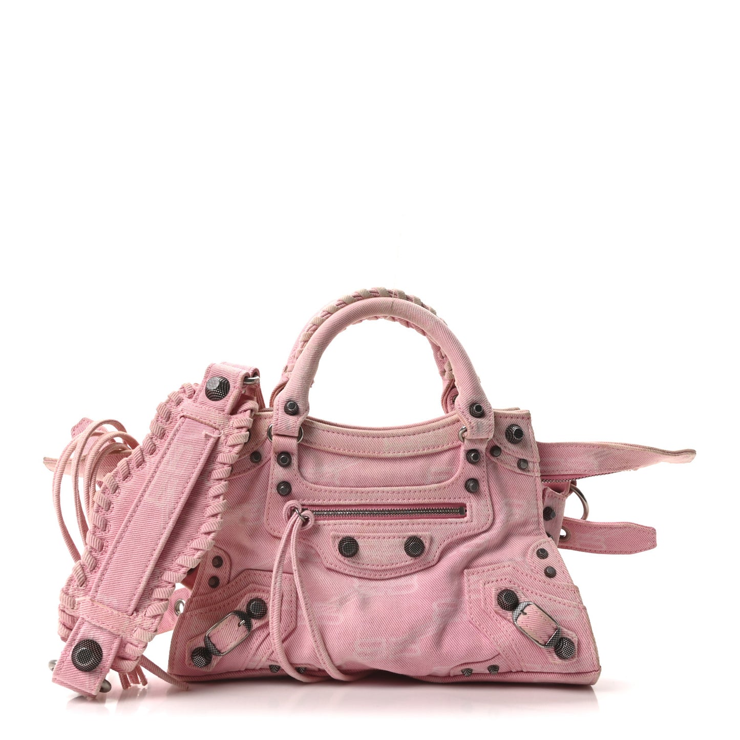 Denim BB Monogram Neo Cagole Handbag XS Pink