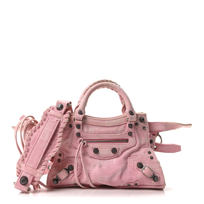 Balenciaga Denim BB Monogram Neo Cagole Handbag XS Pink 1 of 11