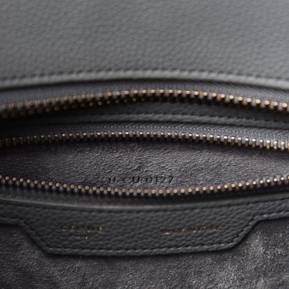 Celine Drummed Calfskin Micro Luggage Kohl 9 of 10