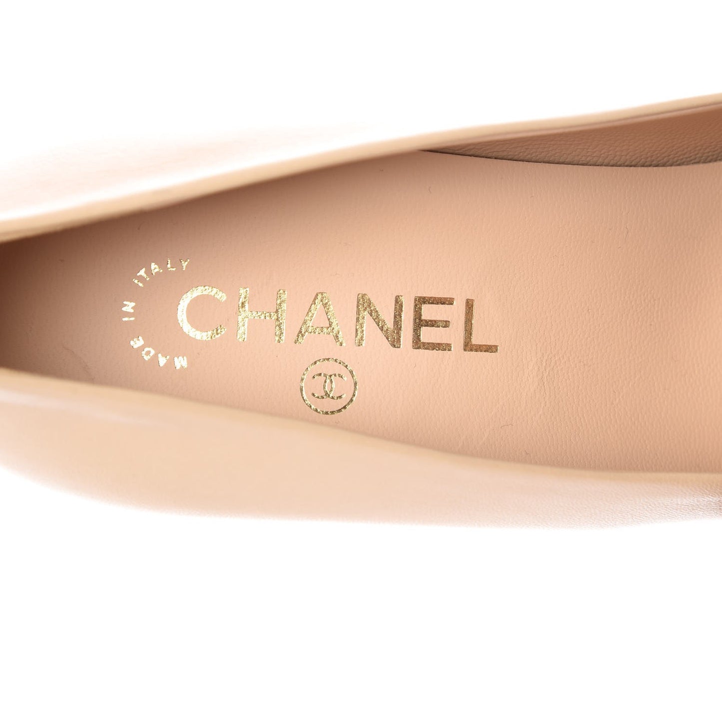 Lambskin Pearls Cap Toe Pumps 39.5 Beige Black