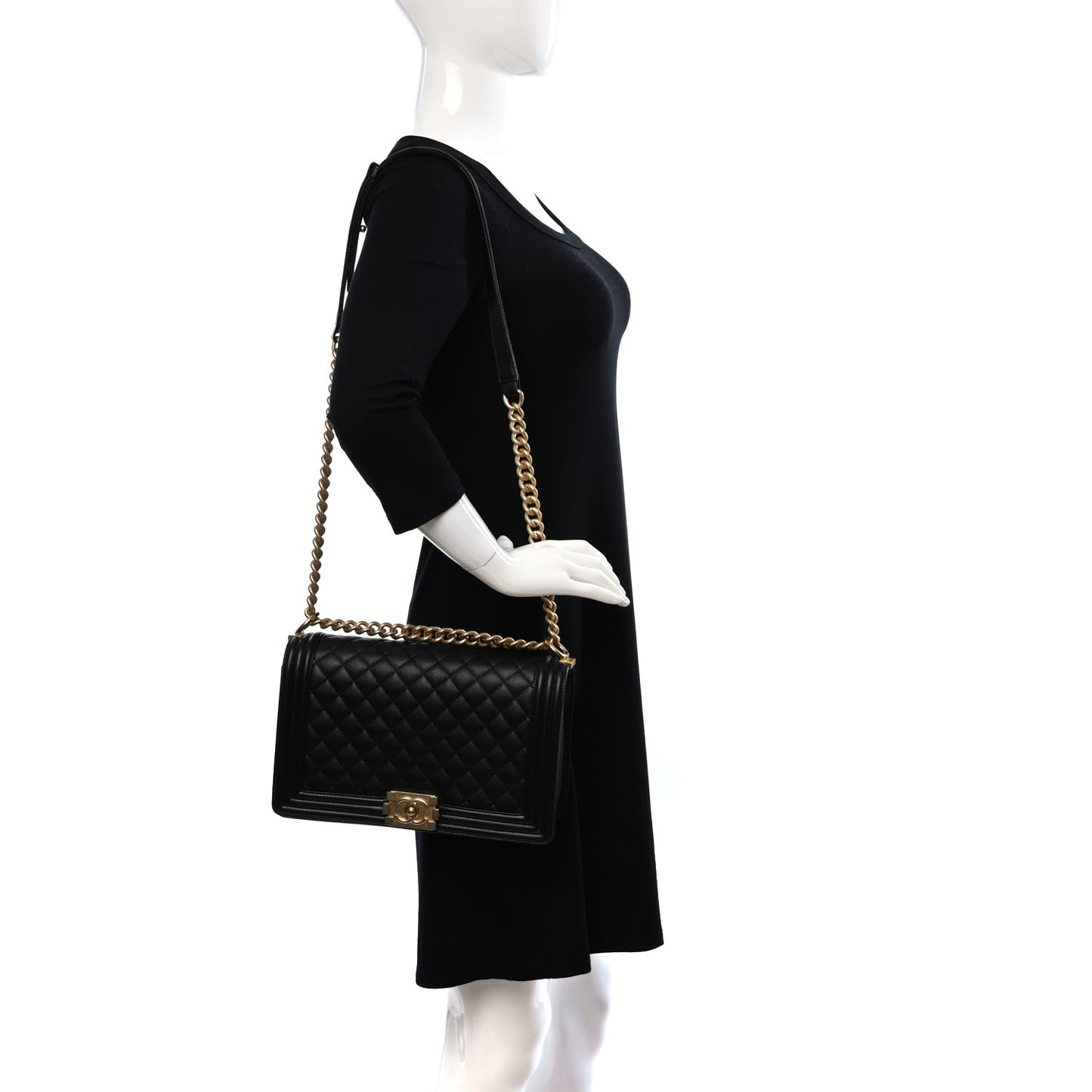 Caviar Quilted New Medium Boy Flap Black