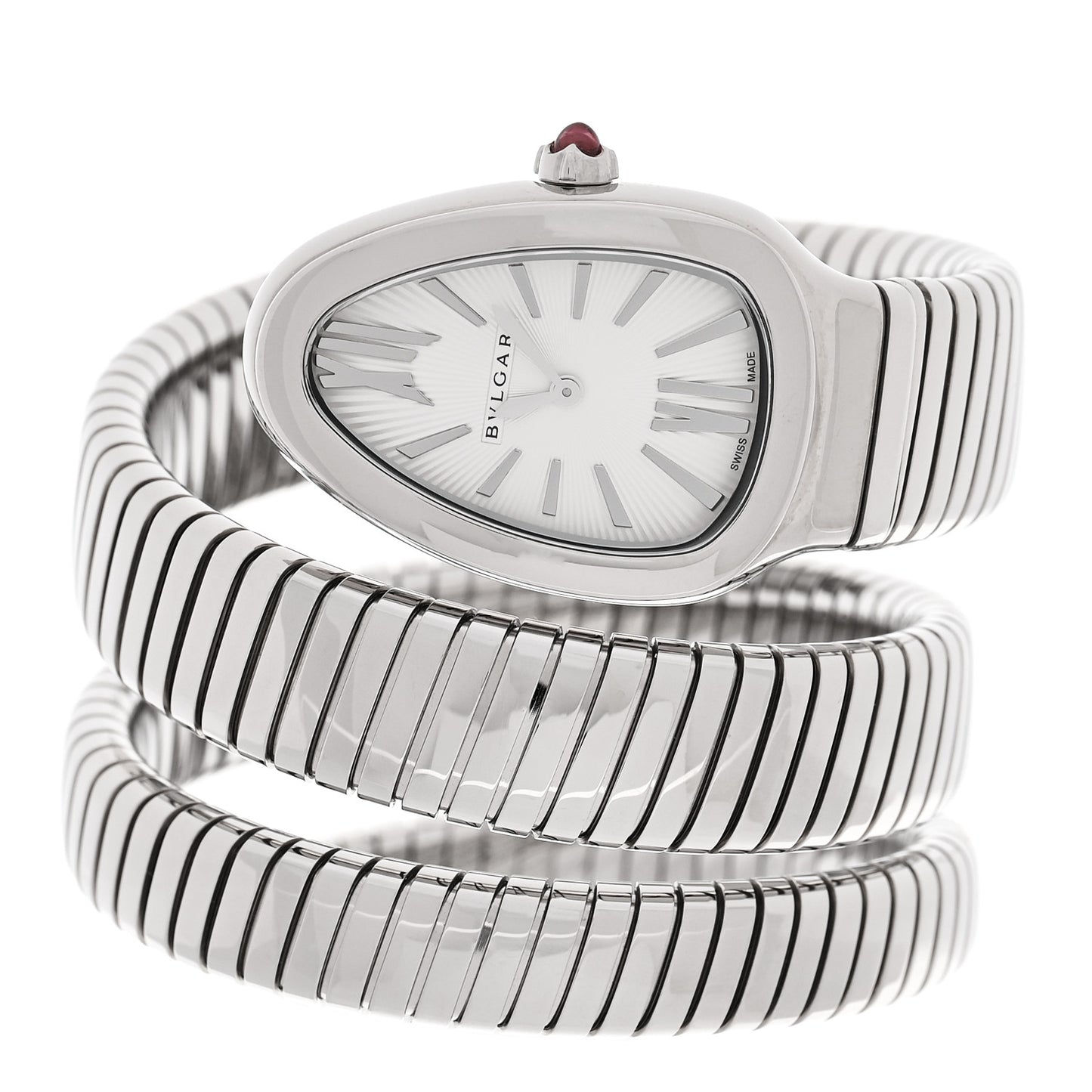 Stainless Steel 35mm Serpenti Tubogas Double Spiral Quartz Watch