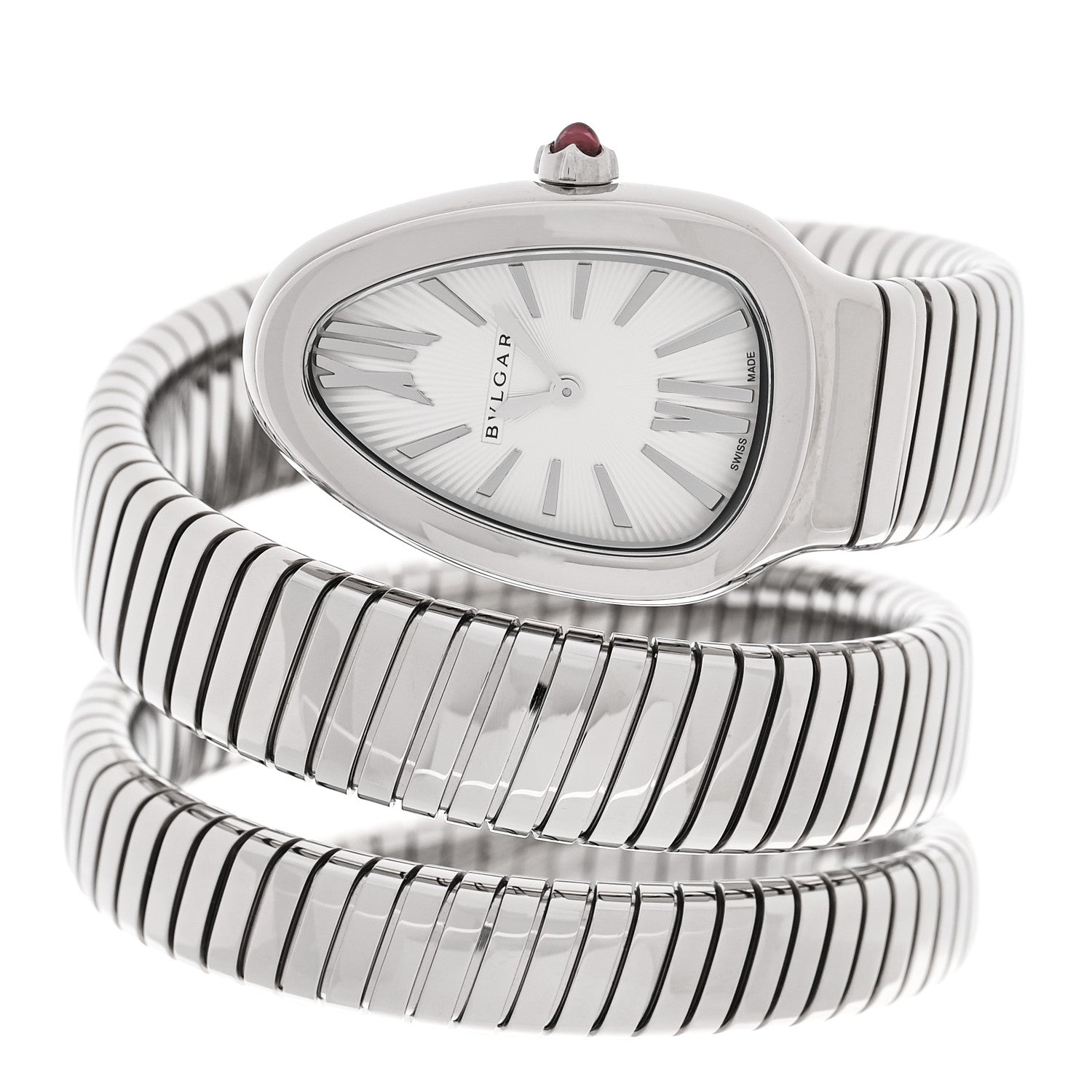Bulgari Stainless Steel 35mm Serpenti Tubogas Double Spiral Quartz Watch 2 of 4