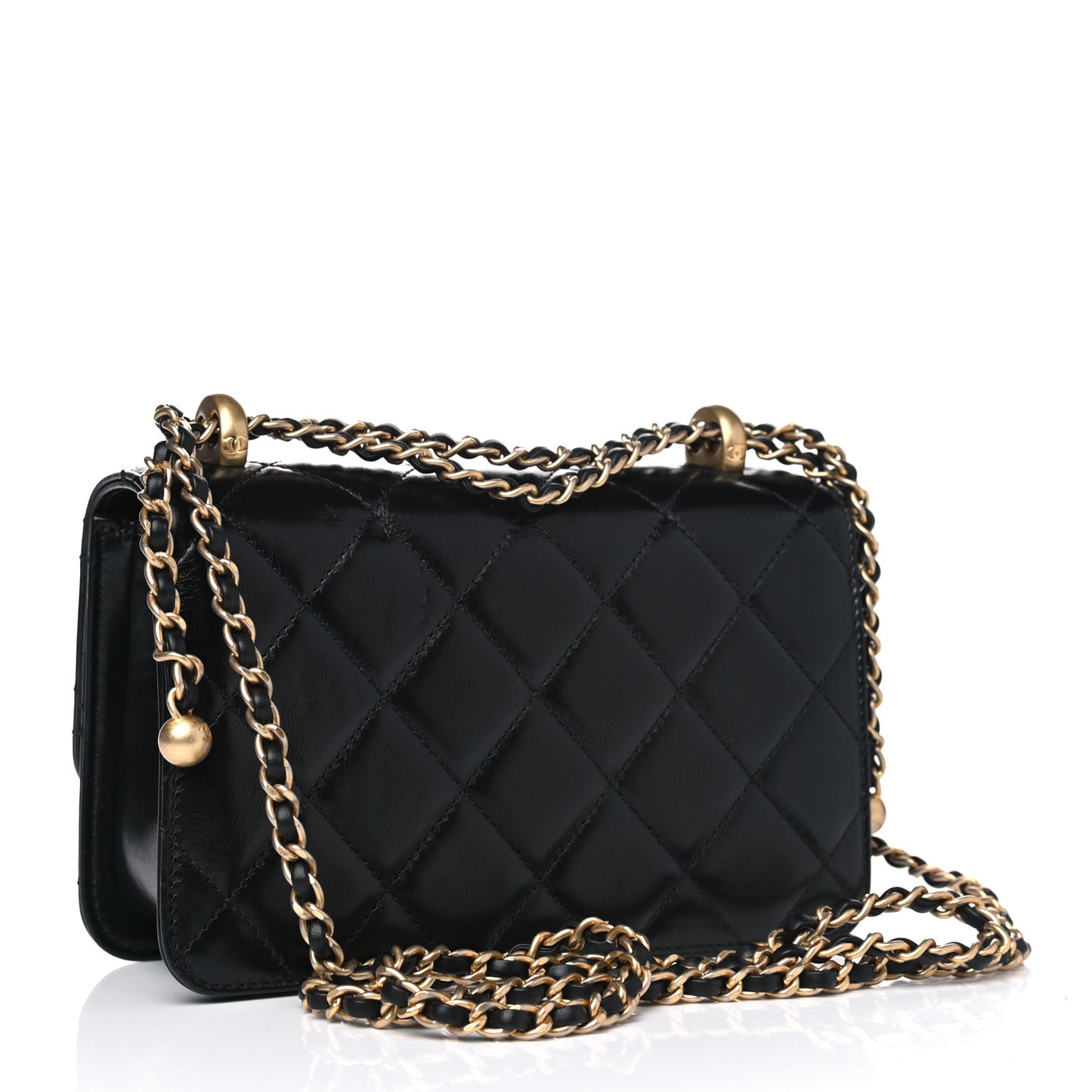 Calfskin Quilted Mini Perfect Fit Flap Black
