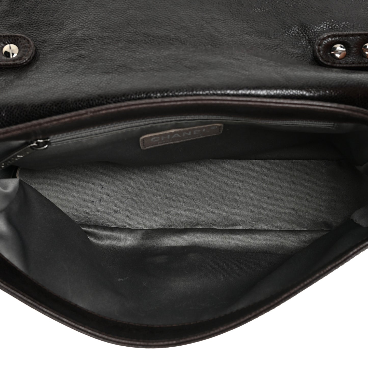 Glazed Caviar Small Pocket In The City Shoulder Bag Brown