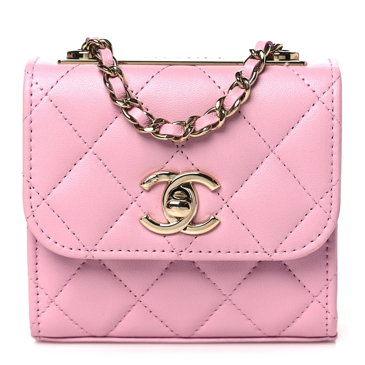 Chanel Lambskin Quilted Mini Trendy CC Clutch With Chain Pink 1 of 11