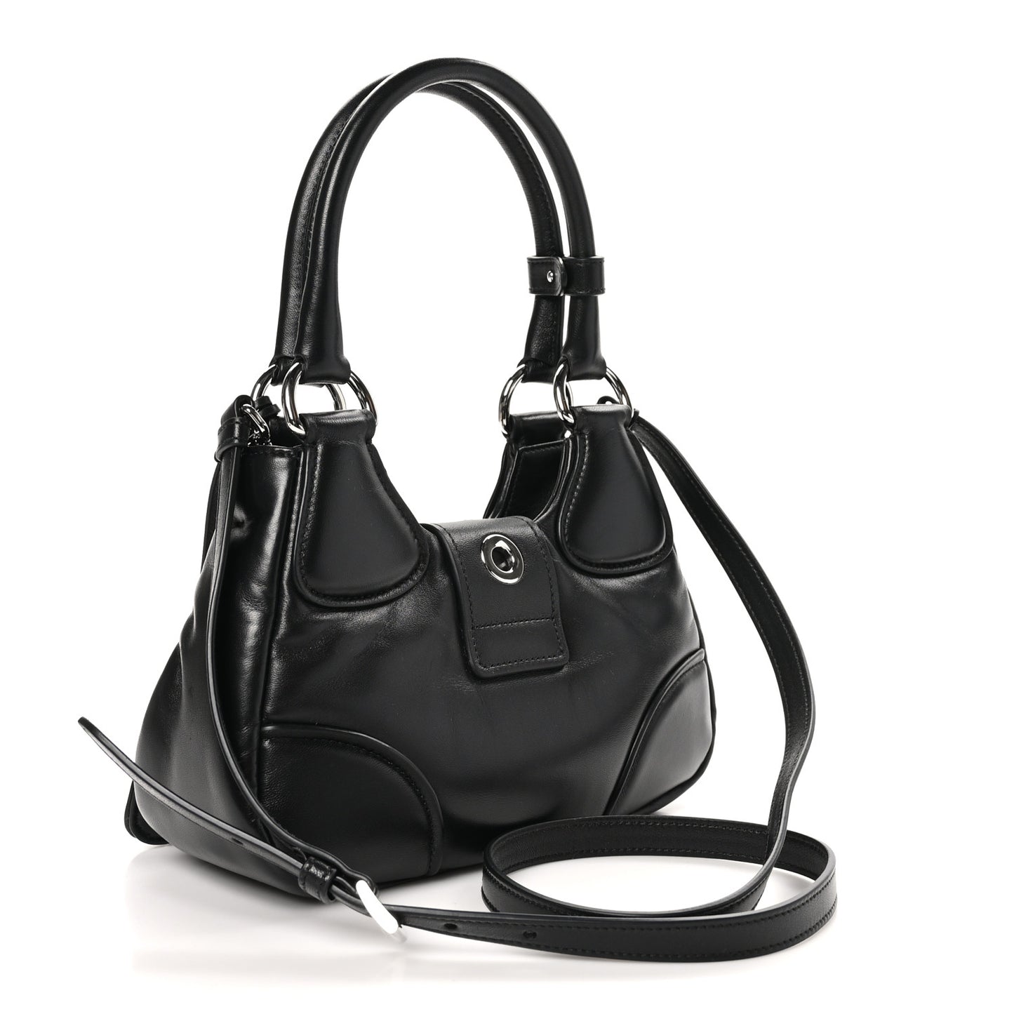 Nappa Soft Padded Re-Edition 2002 Moon Bag Black