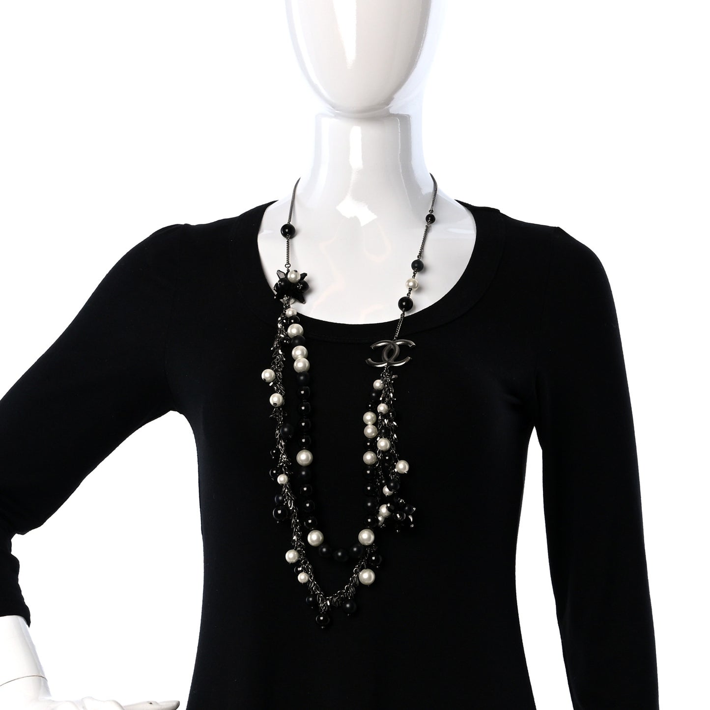 CC Multi Charm Necklace Ruthenium Black