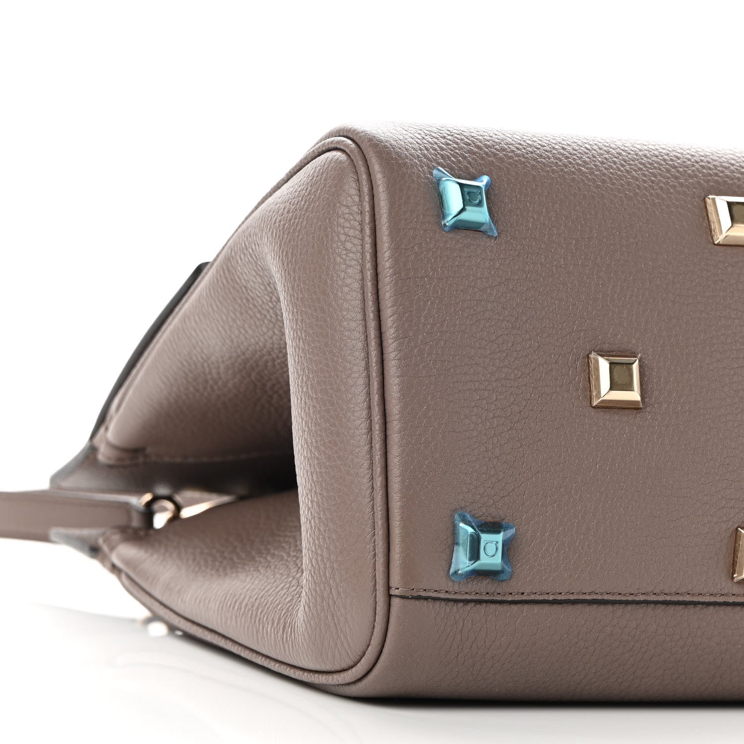 Salvatore Ferragamo Calfskin Studio Bag Caraway Seed 8 of 9