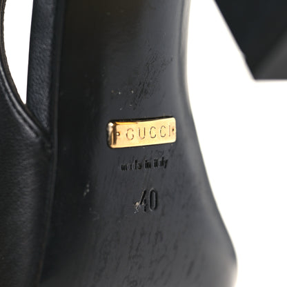 Gucci Malaga Kid Horsebit 75mm Slingback Pumps 40 Black 6 of 9
