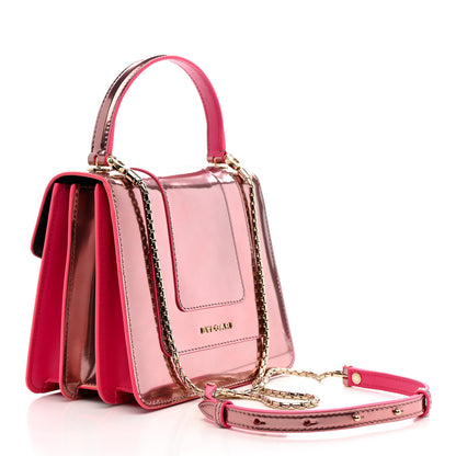 Bulgari Metallic Calfskin Serpenti Forever Top Handle Pink 4 of 10