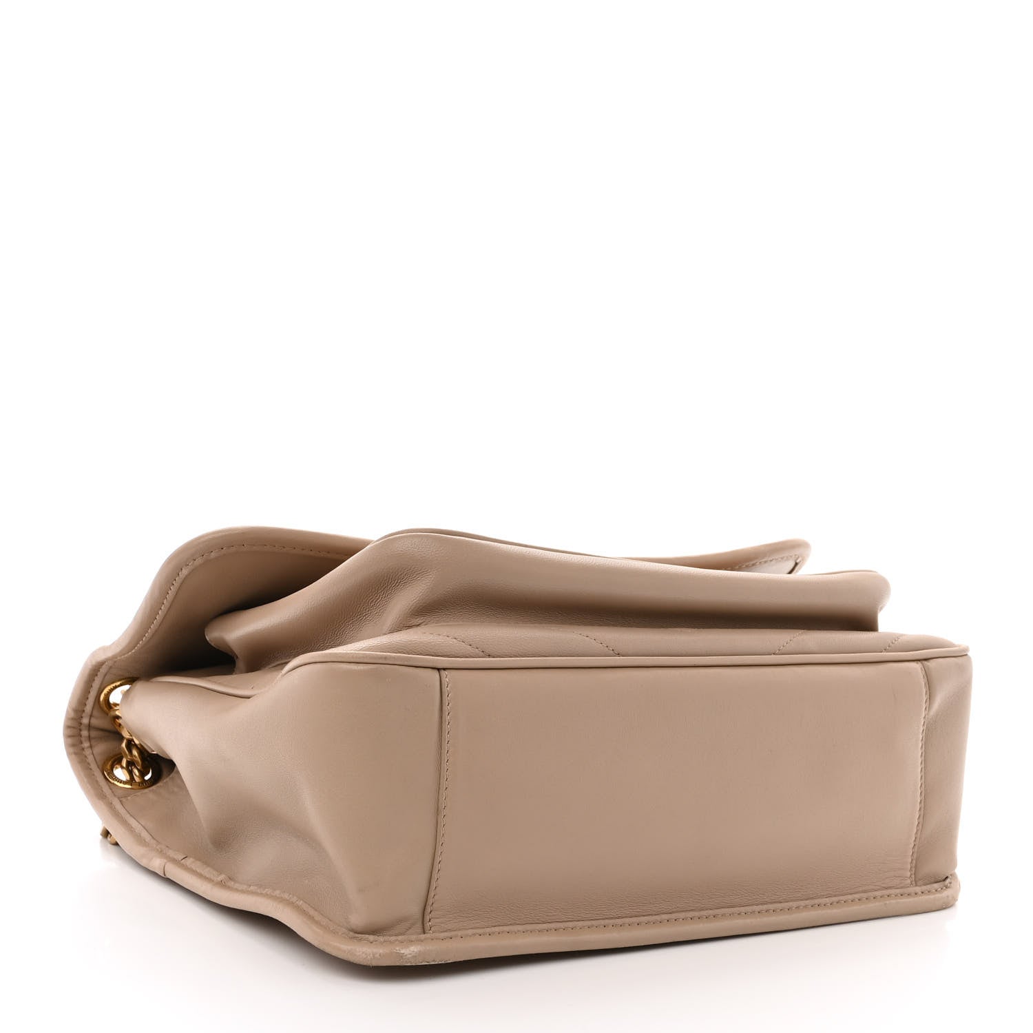 Saint Laurent Lambskin Matelasse Monogram Medium Niki Chain Satchel Dark Beige 4 of 14