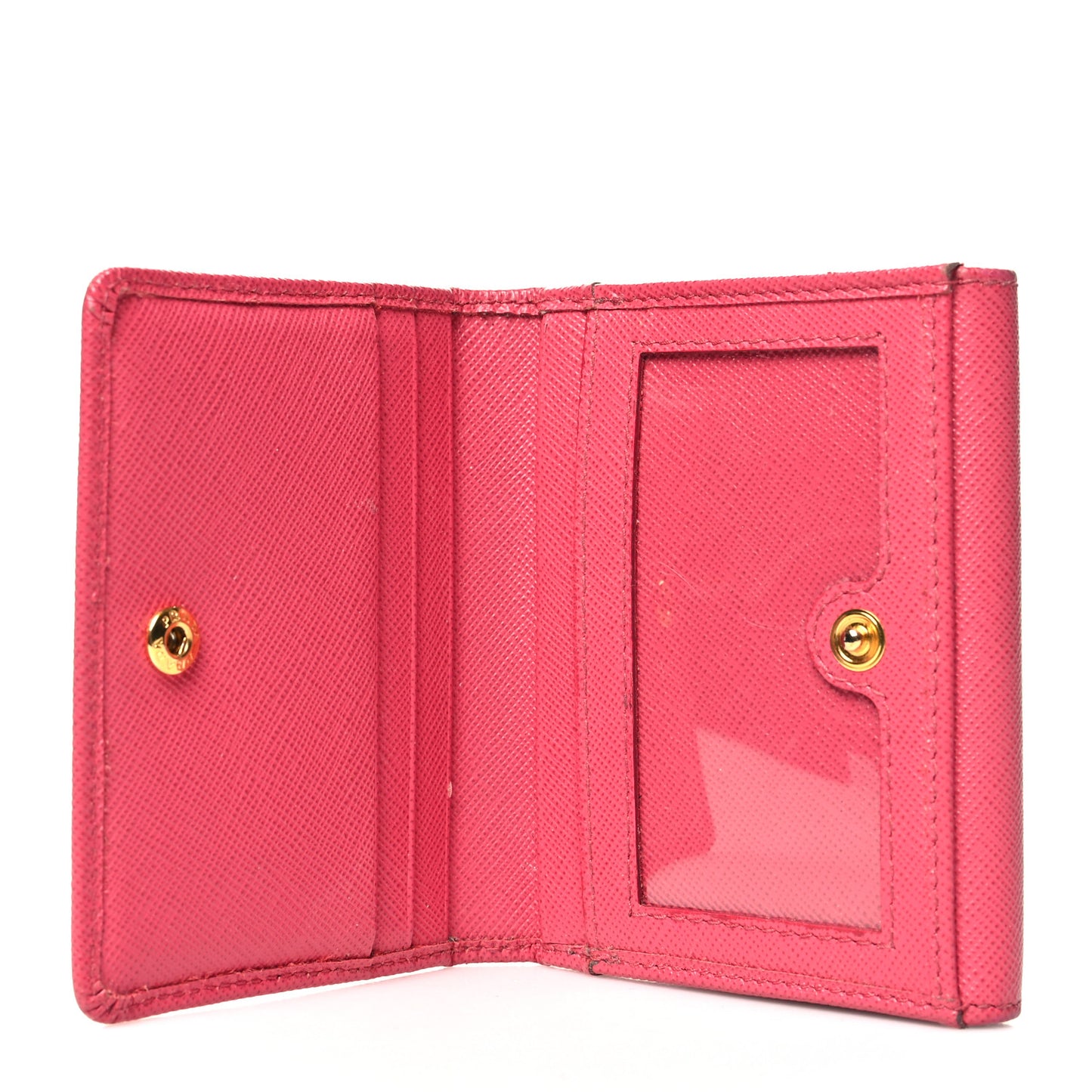 Saffiano Tri Fold Compact Wallet Peonia