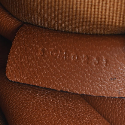 Celine Triomphe Canvas Calfskin Mini Clutch on Chain Tan 9 of 9