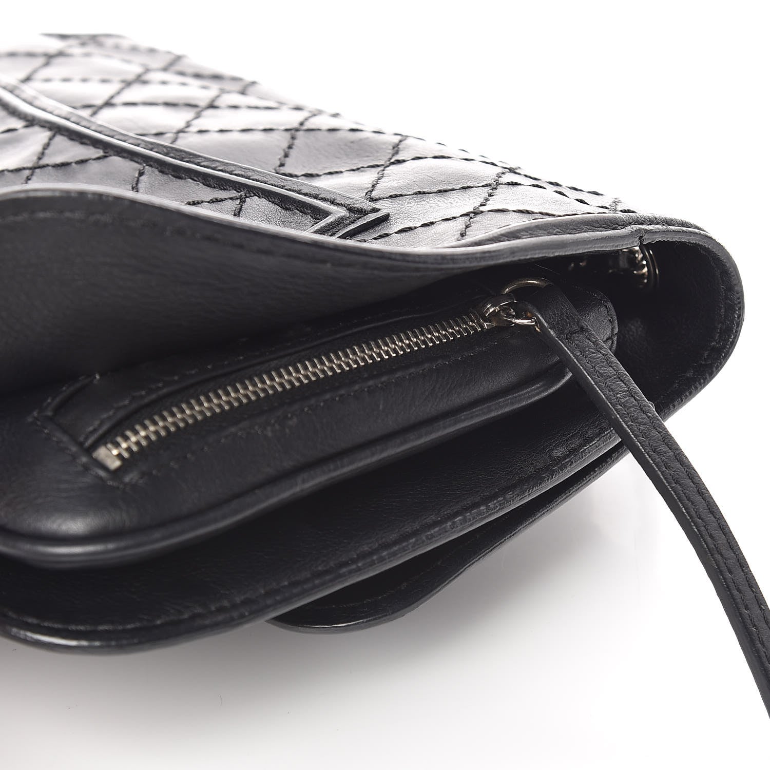 Chanel Calfskin Stitch Medium Flap Black 10 of 12