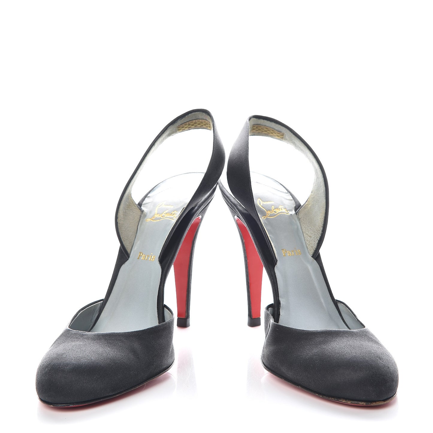 Satin Slingback 100 Pumps 38.5 Black