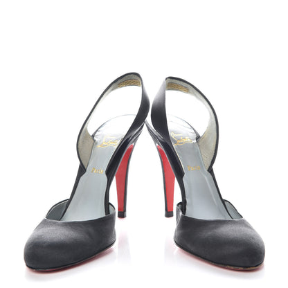 Christian Louboutin Satin Slingback 100 Pumps 38.5 Black 5 of 17