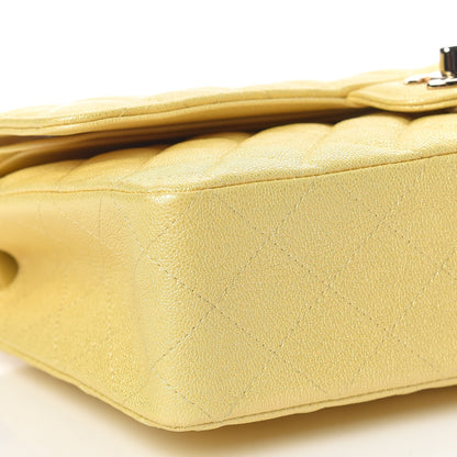 Chanel Iridescent Caviar Quilted Medium Double Flap Yellow 6 of 10