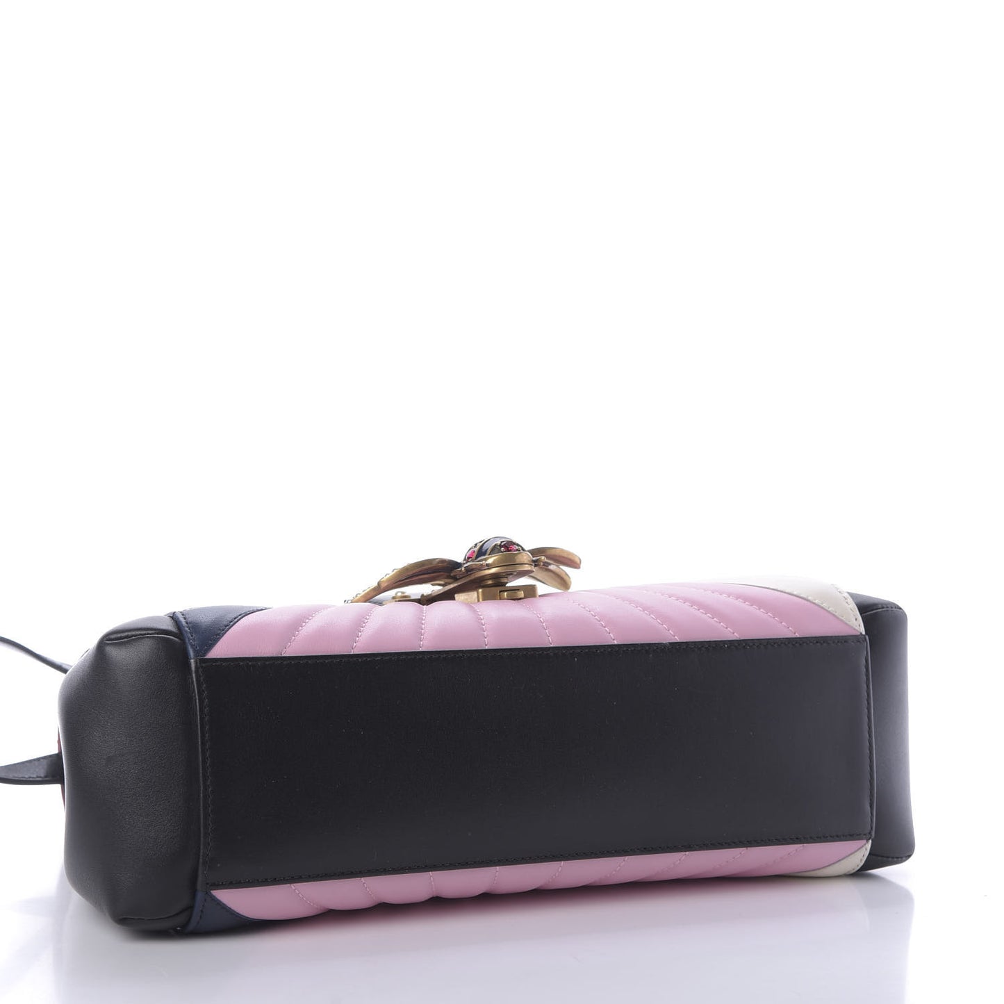 Calfskin Bamboo Trapuntata Queen Margaret Top Handle Bag Blue Agata Hibiscus Red Mystic White Sugar Pink