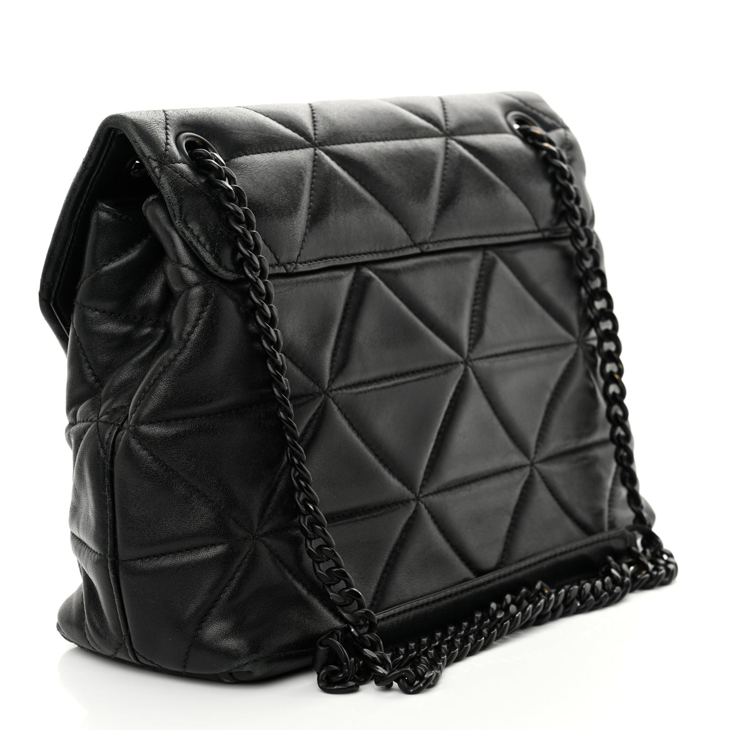 Nappa Triangle Stitched Large Spectrum Bag Black