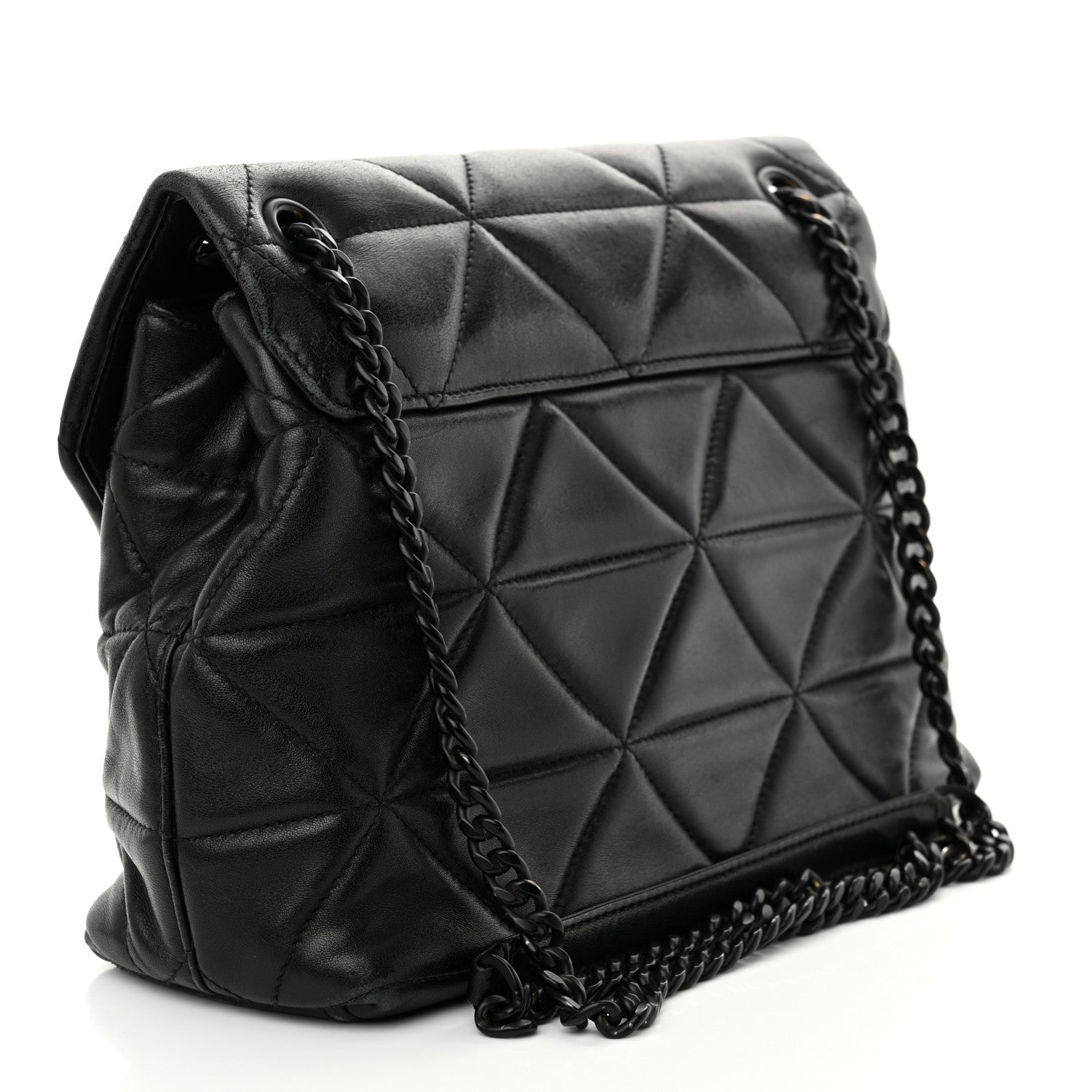 Prada Nappa Triangle Stitched Large Spectrum Bag Black 3 of 12