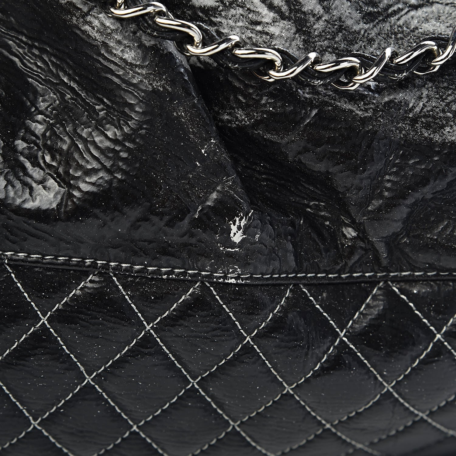 Chanel Vinyl Quilted Melrose Degrade Tote Black 12 of 13
